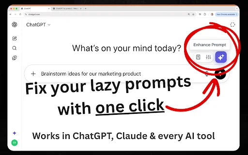 PromptSloth: Mejora tus prompts de IA con un clic – Extensión Chrome - Screenshot 1