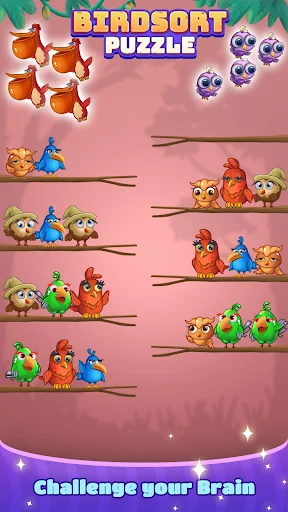 Descargar Bird Sort: Color Puzzle Master – Juego de Lógica Gratis - Screenshot 4