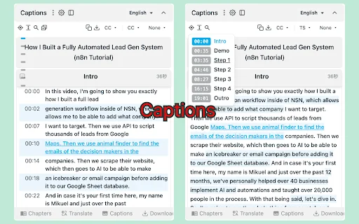vCaptions: Subtítulos IA y Traducción para YouTube y Bilibili - Screenshot 2