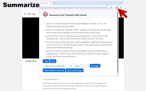 Summarize and Translate with Gemini: Resúmenes IA Rápidos - Screenshot 1
