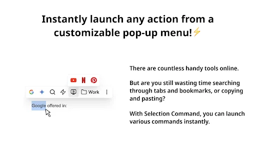 Selection Command: Optimiza tu Navegación y Productividad Web - Screenshot 1