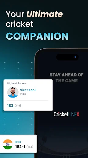 Cricket LineX: Marcador de Cricket en Vivo y Resultados Rápidos - Screenshot 1
