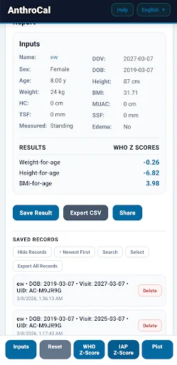 Descargar AnthroCal APK: Evaluación de Crecimiento Infantil - Screenshot 2