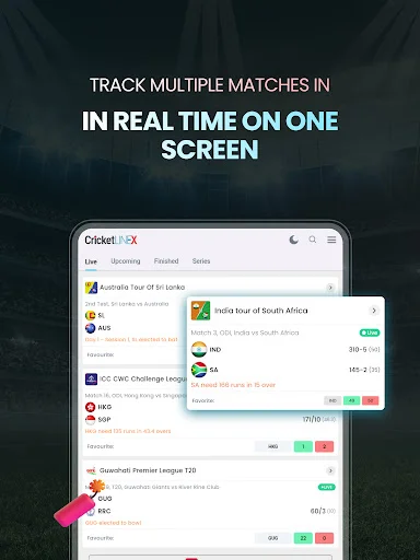 Cricket LineX: Marcador de Cricket en Vivo y Resultados Rápidos - Screenshot 15
