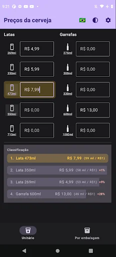 Calculadora de Cerveja: Ahorra Dinero en tus Compras de Cerveza - Screenshot 1