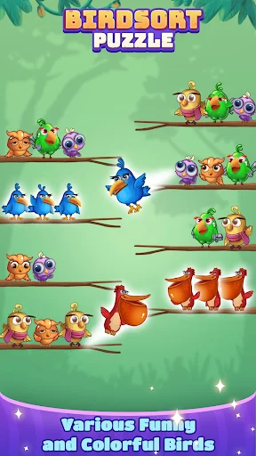 Descargar Bird Sort: Color Puzzle Master – Juego de Lógica Gratis - Screenshot 7