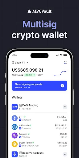 Descargar MPCVault: Billetera Cripto Multisig para Equipos - Screenshot 1