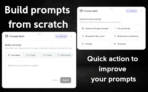 PromptSloth: Mejora tus prompts de IA con un clic – Extensión Chrome - Screenshot 4
