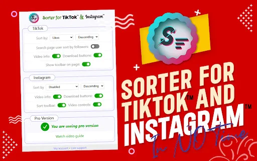 Feed Sorter para TikTok e Instagram – Analiza y Ordena Reels - Screenshot 1