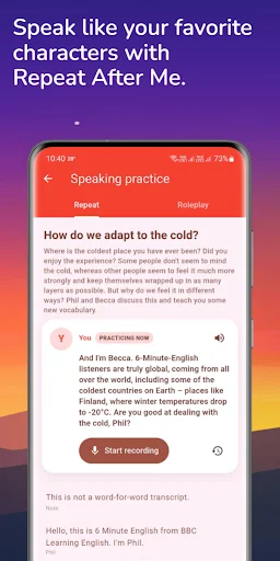 Descarga Learning English – 6 minutos: Mejora tu Inglés con IA - Screenshot 5