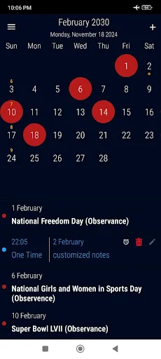Descargar US Calendar 2026: Calendario con Festivos y Recordatorios - Screenshot 6