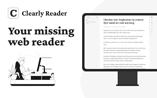 Clearly Reader: Extensión de Modo Lectura AI y Resumen Web - Screenshot 1