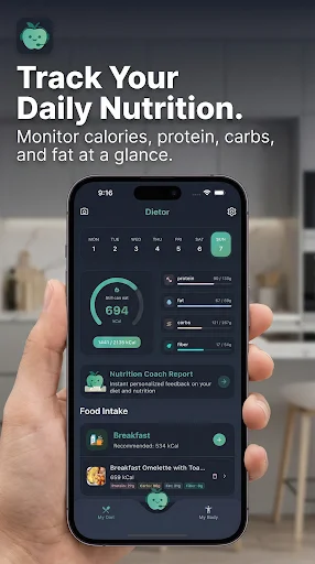 Dietor: Contador de Calorías AI – Tu Coach Nutricional Gratis - Screenshot 1