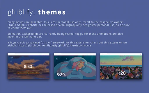 Ghiblify: Nueva pestaña con estética Studio Ghibli – Descargar - Screenshot 5