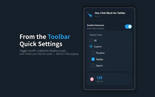 One-Click Block para Twitter: Bloquea Spam en X al Instante - Screenshot 2