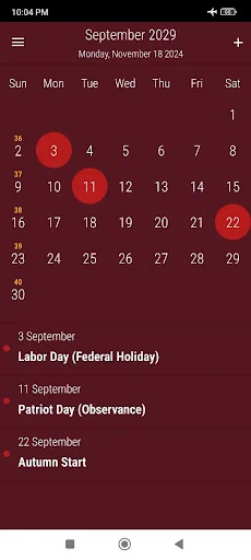 Descargar US Calendar 2026: Calendario con Festivos y Recordatorios - Screenshot 15